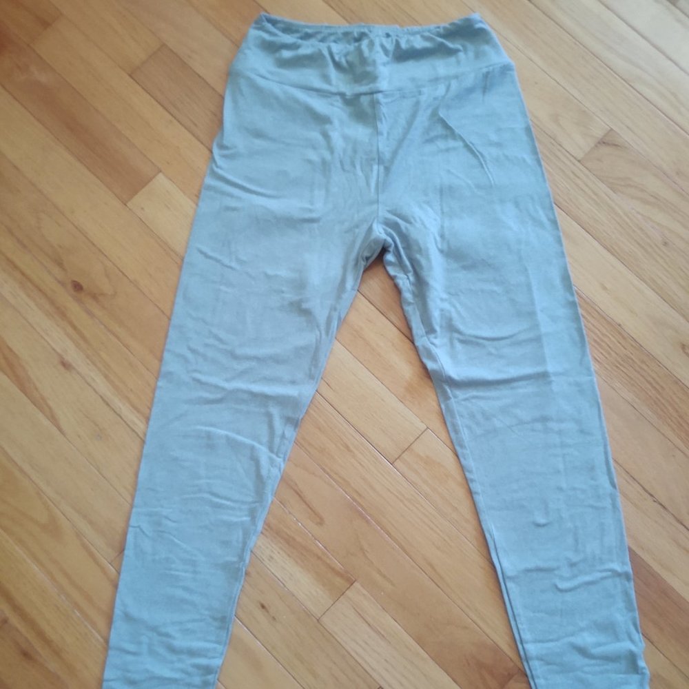 Lularoe Heather Blue Solid One Size (2-10) Leggings NWOT